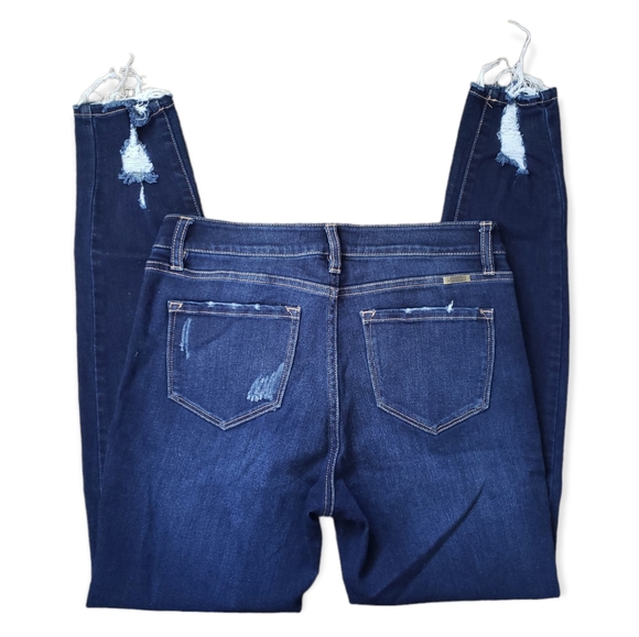 KanCan Denim - KanCan High Rise Ankle Skinny Jeans size 9 28 Audrey Ripped Ankle Dark Wash